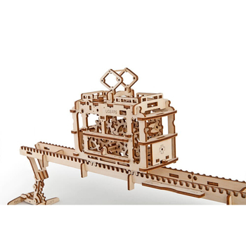 UGears Tram on Rails Mechanical DIY Wooden 3D Puzzle 14pc