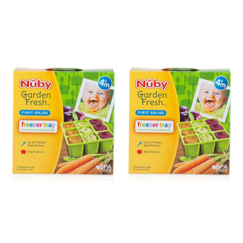 2PK Nuby Garden Fresh Flexible Freezer Tray 4m+ Assorted