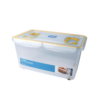 Lock & Lock 21L Cat/Dog Pet Dry Food Storage Container w/ Wheel XL - Yellow