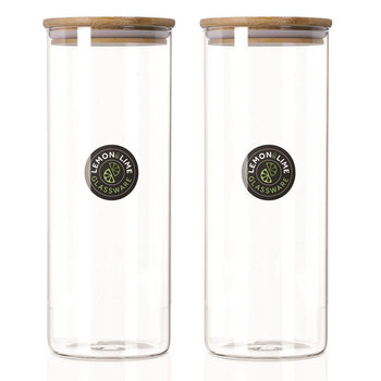 2PK Lemon & Lime Camden 1.7L Glass Jar w/ Bamboo Lid