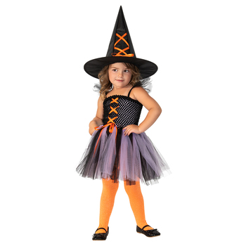 Witch Halloween Costume Size Toddler - Purple/Orange 