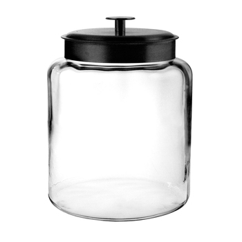 Anchor Hocking 7.5L Stackable Glass Jar w/ Black Lid