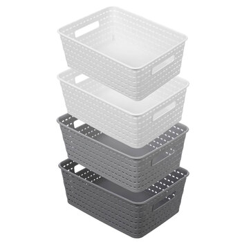 4PK Boxsweden Woven Basket 27X20X10.5cm Assorted