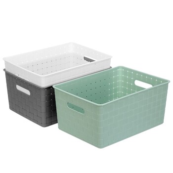 3PK Boxsweden Logan Basket 39.5X28.5X20cm Assorted