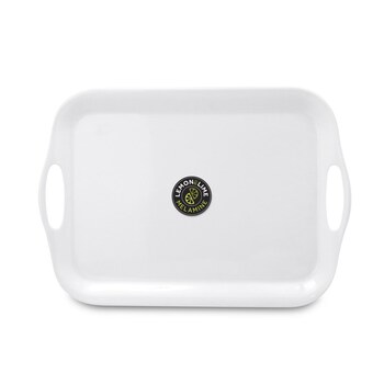 Lemon & Lime 41x28.5cm Melamine Serving Tray  w/ Handles - White