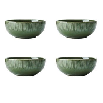 4pc Mikasa Jardin Stoneware Cereal Bowl Set, 15cm- Green