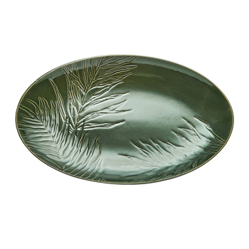 Mikasa Jardin Stoneware Oval Serving Platter, 36cm - Green