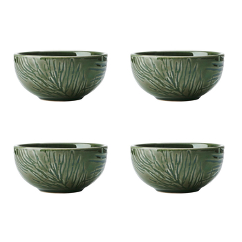 4pc Mikasa Jardin Stoneware Dip Bowl Set, 10cm - Green