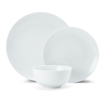 12pc Mikasa Chalk Kitchen Porcelain Dinner Set, White