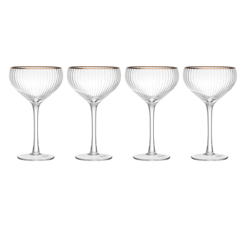 4pc Mikasa Sorrento Crystal Coupe Glass Set, 350ml