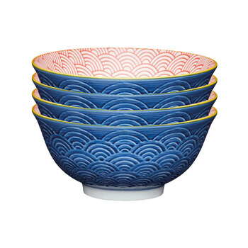 4PK Mikasa Does it All Kitchen Glazed Bowl 15.7cm - Blue Arc