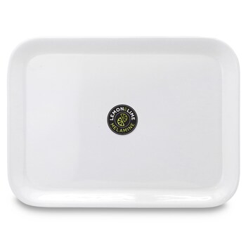 Lemon & Lime 39.5x29cm Melamine Serving Tray  w/ Handles - White