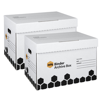 2PK Marbig Foolscap Binder Size Document Archive Storage Box