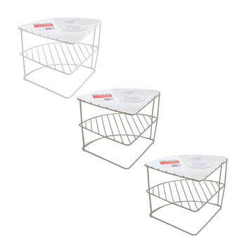 3PK Boxsweden Wire Corner Kitchen Rack 22X22X21.5cm Assorted