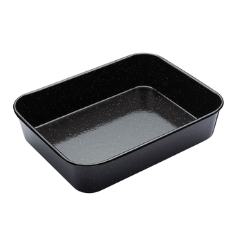 Mastercraft Pro Vitreous 34x26cm Enamel Roasting Pan - Black