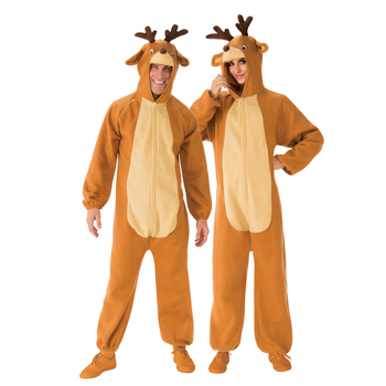 Rubies Reindeer One Piece Jumpsuit Costume Party Dress-Up - Size S