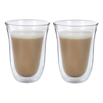 2pc La Cafetiere 300ml Double Walled Latte Glasses - Clear