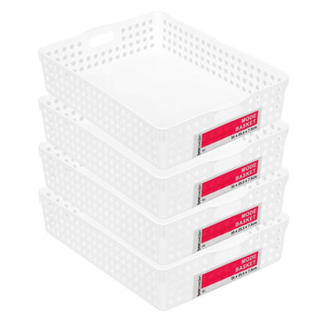 4PK Boxsweden Mode Basket White 35X25.5X7.5cm