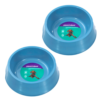 2x Paws & Claws 18cm Pet Assentials Pet Round Bowl - Assorted