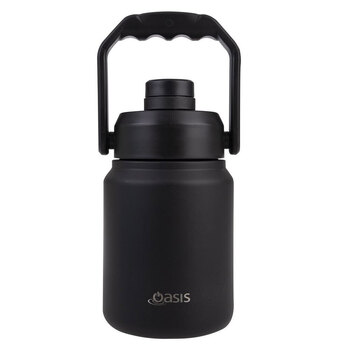 Oasis 1.2L Insulated Mini Jug Stainless Steel w/ Carry Handle - Black