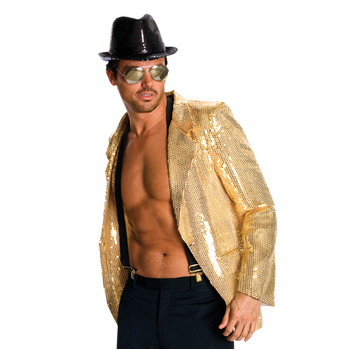 Rubies Sequin Jacket Mens Gold Mens Dress Up Costume - Size Xl