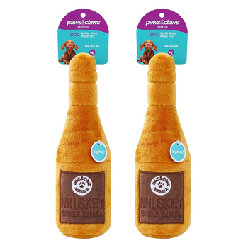 2PK Paws & Claws 31x10cm Bottle Shop Plush - Whiskey