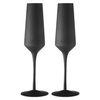 2pc Tempa Aurora Matte Black Champagne Glass