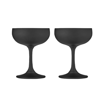 2pc Tempa Aurora Matte Black Coupe Glass