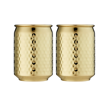 2pc Tempa Spencer Hammered Gold Tumbler