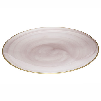 Ismay Large 33cm Round Glass Platter Tableware - Pink