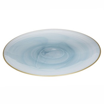 Ismay Large 33cm Round Glass Platter Tableware - Blue