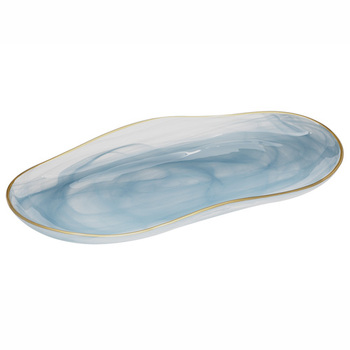 Ismay Large 35cm Glass Oblong Platter Dinnerware - Blue