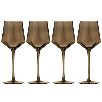 4PK Tempa Jaxon Geometric Espresso Drinking Wine Glasses 9x24cm