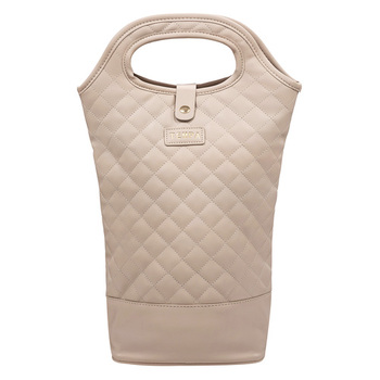 Quilted Latte Insulated Double 750ml Wine Carry Bag