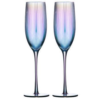 2pc Tempa Thalia 260ml Crystal Champagne Glass - Black Pearl