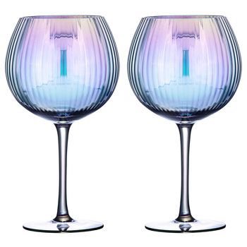 2pc Tempa Thalia 685ml Crystal Gin Glass Set - Black Pearl