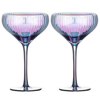 2pc Tempa Thalia 360ml Crystal Cocktail Glass - Black Pearl