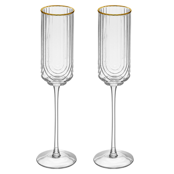 2pc Tempa Florence 230ml Champagne Flute Glass - Clear