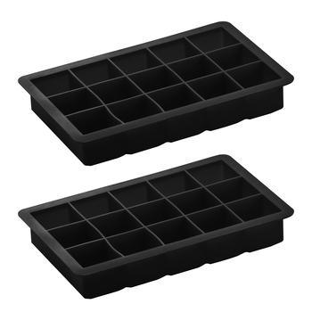 2pc Tempa Quinn Silicone 18cm Mini Ice Cube Tray - Black