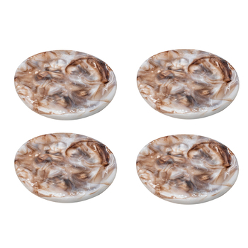 4pc Tempa Marlow Polyresin 12cm Coaster Set Round - Espresso