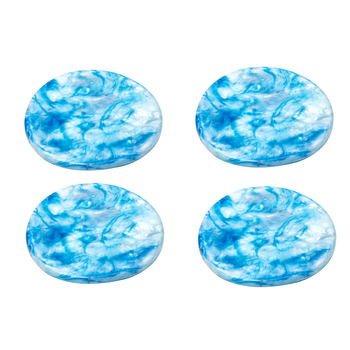 4pc Tempa Marlow Polyresin 12cm Coaster Set Round - Ocean