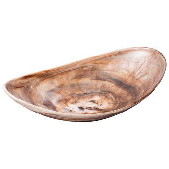 Tempa Marlow 44cm Polyresin Oblong Dinner Bowl - Espresso