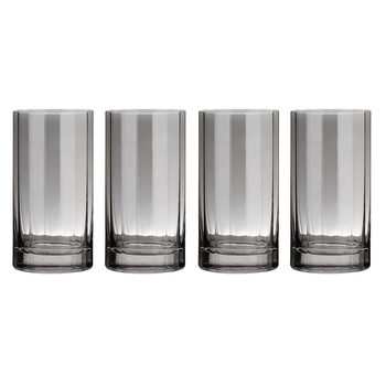 4PK Tempa Ava 464ml/15cm Crystal Highball Tumbler - Charcoal