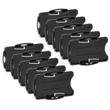 10PK Durable Eco 2 Card/Badge ID Safety Holder - Black