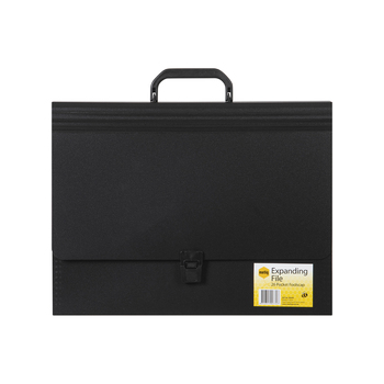 Marbig 26-Pocket PP Foolscap Expanding Case - Black