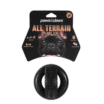 Paws & Claws 4-Way 9.5cm TPR Tyre - Black