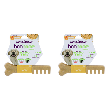 2x Paws & Claws Boobone Toothbrush Peanut Butter 18.5cm