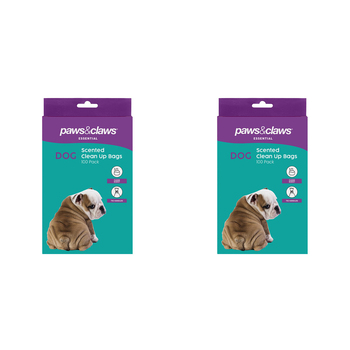 2x 100PK Paws & Claws Scented Puppy Clean Up Bags