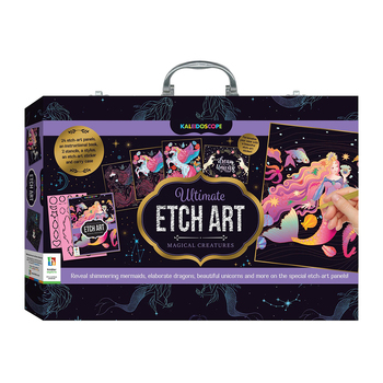 Kaleidoscope Etch Art Magical Creatures Carry Case Activity Kit