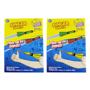 2x 4pc Cooee Finger Dartz Backyard Lawn Game Launcher Foam Toy